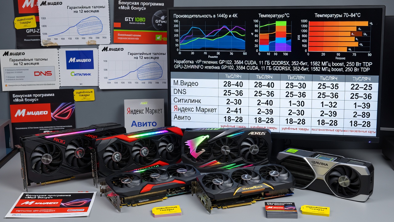 Сравнение цен на GeForce GTX 1080 Ti в М.Видео и других магазинах