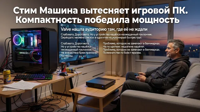 Steam Machine вытесняет игровой ПК. Компактность победила мощность